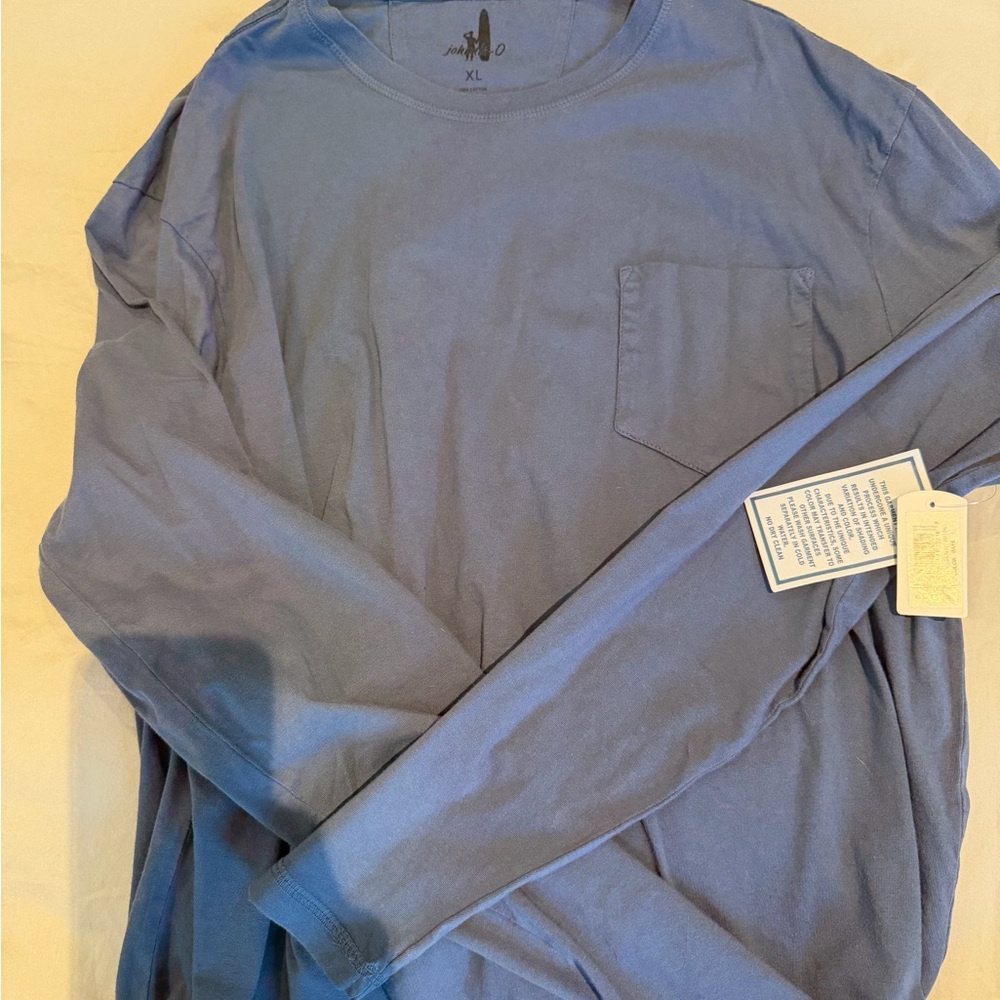 johnnie-O Classic Blue Long Sleeve Tee NWT